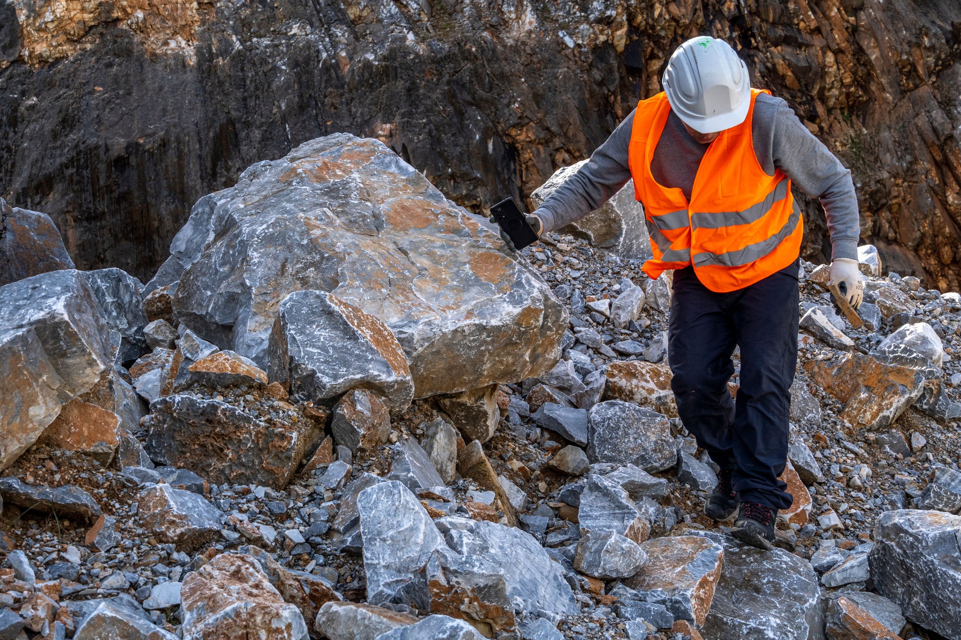 open pit mine worker